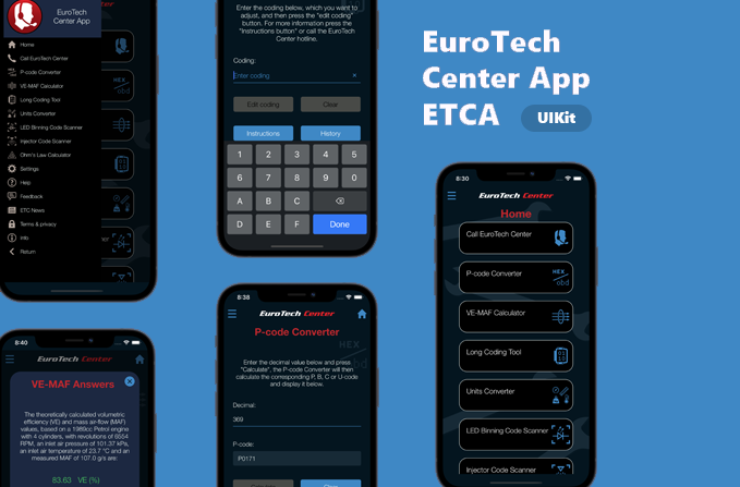 ETCA EuroTech Center App screens