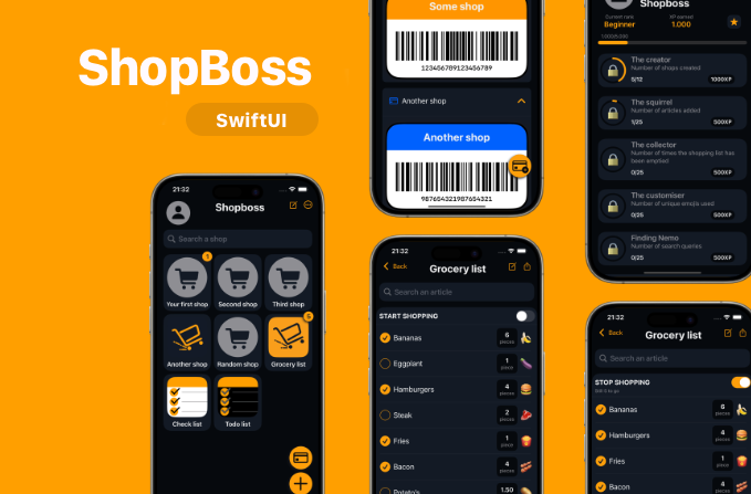 ShopBoss app screens